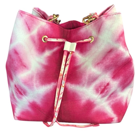 ESTÉE Lauder Pink and White Cotton Bucket Bag - Picture 1 of 4